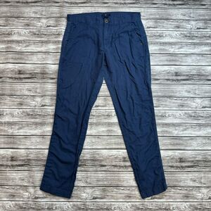 GAP Womens Dark Navy Blue Tapered Straight Leg Casual Pants 2 Regular Cotton Zip